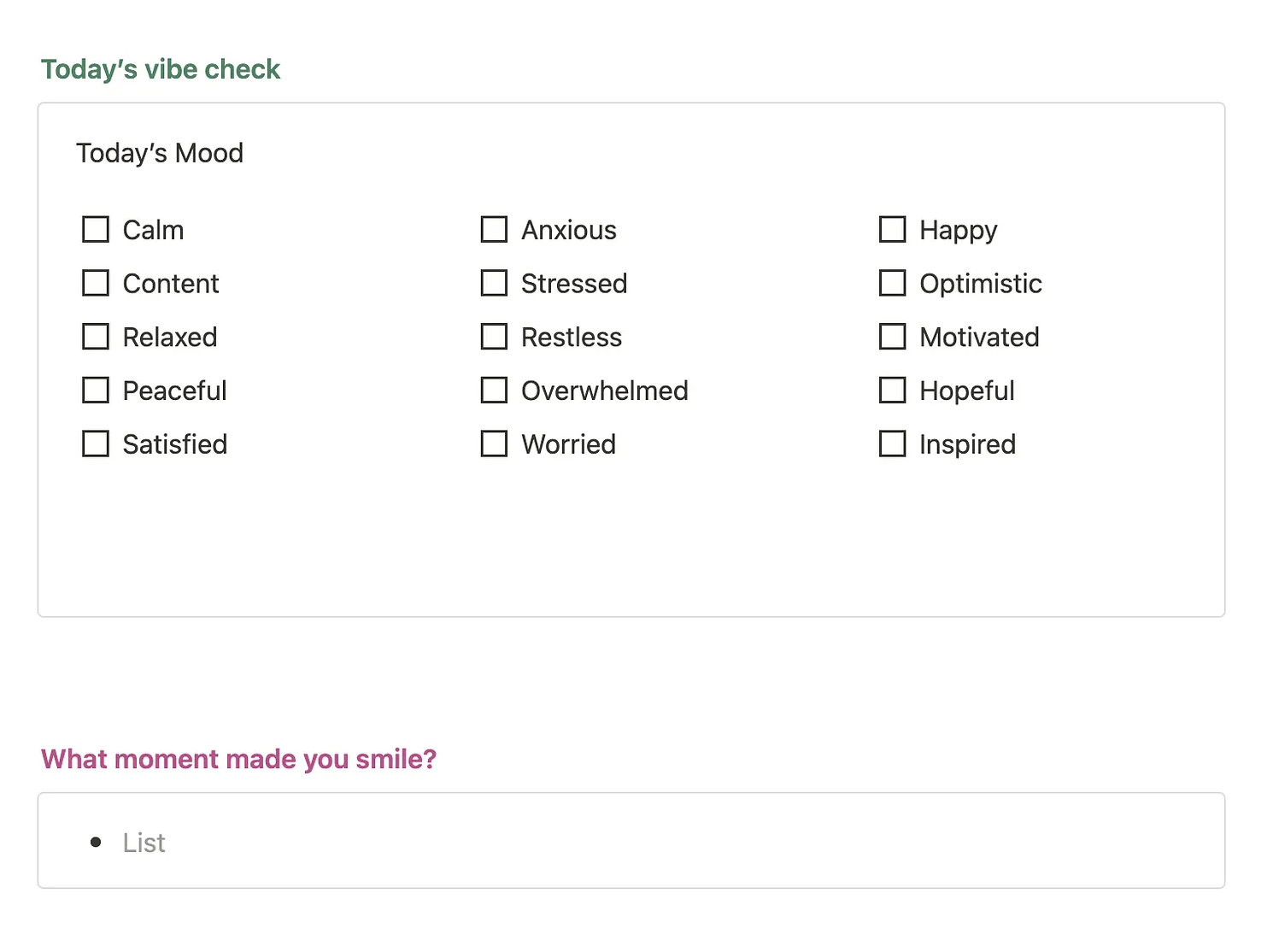 Mindful Productivity Journal Notion System preview 2